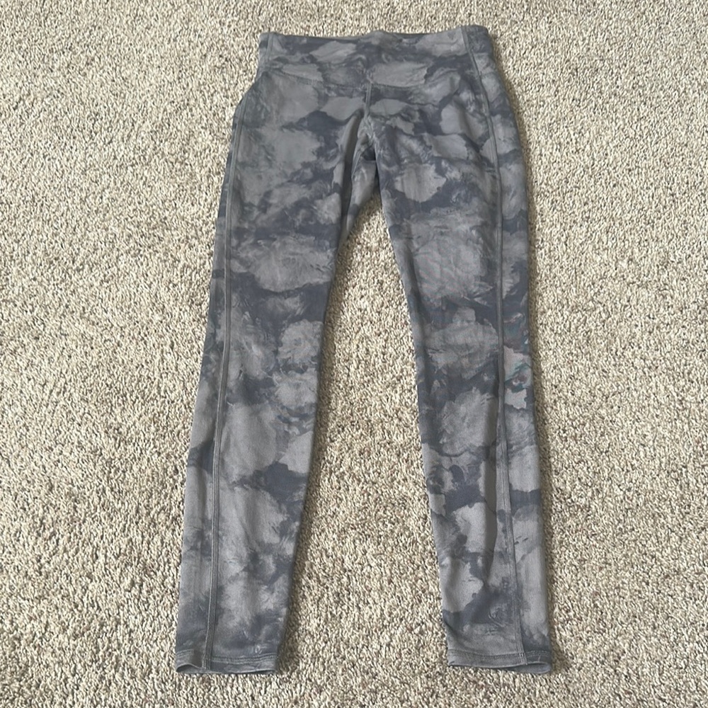 Athleta Gray Tie-Dye Leggings